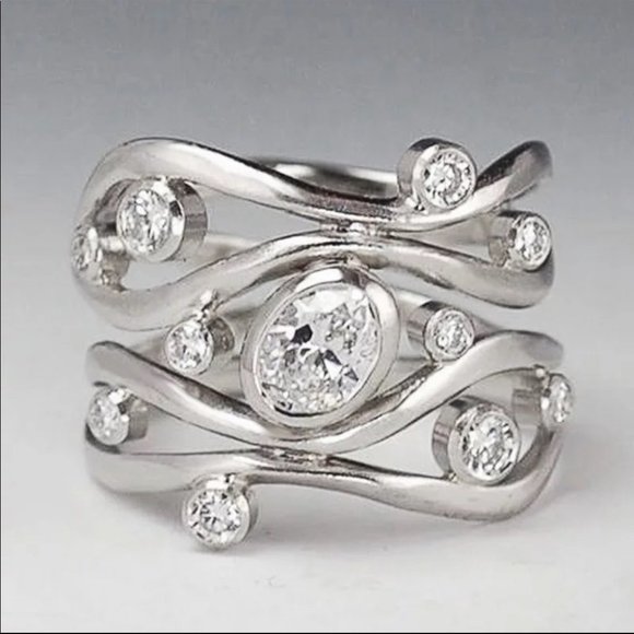 Jewelry - New Women’s 925 Silver Party Diamond Ring